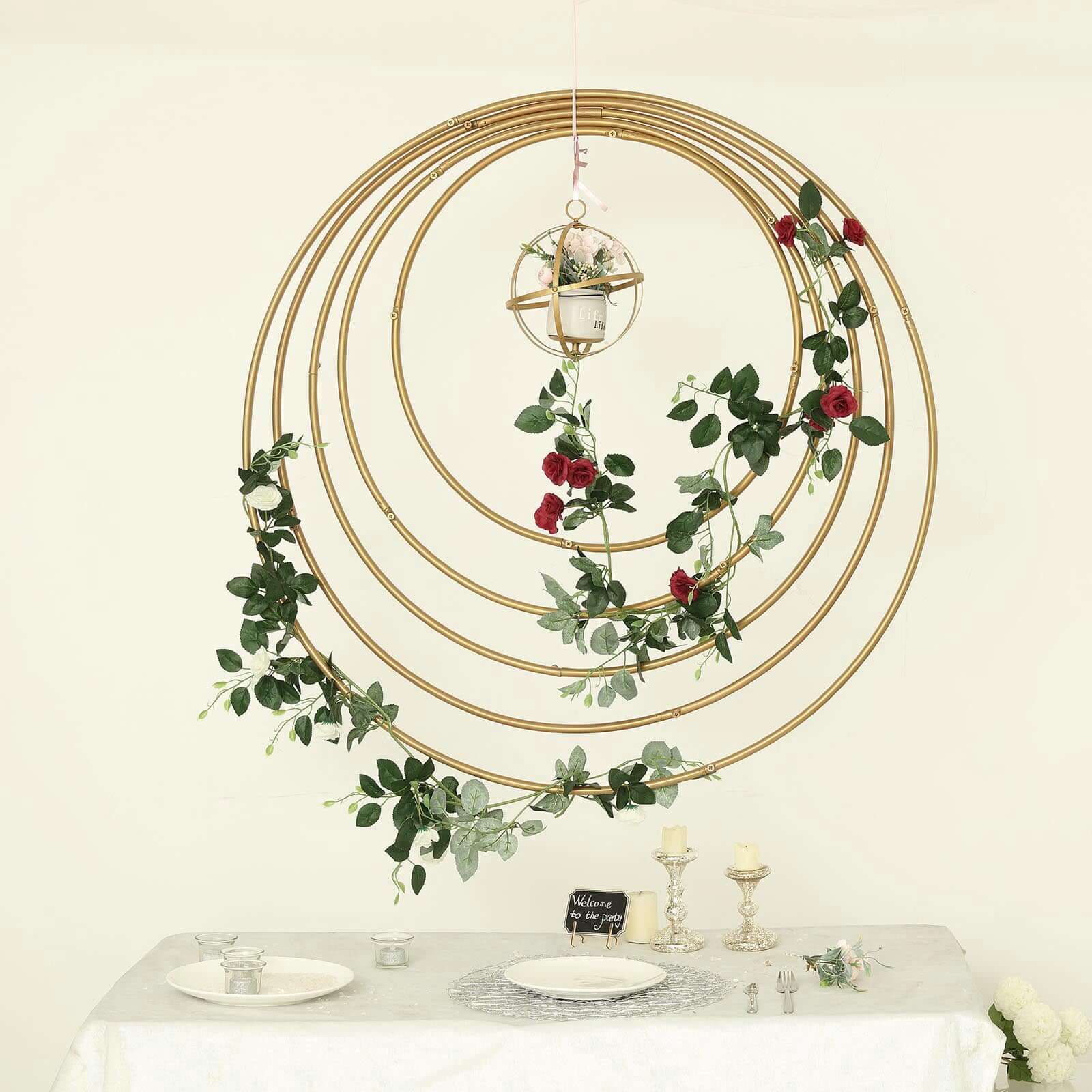 36" Gold Heavy Duty Metal Hoop Wreath, Floral Hoop