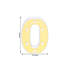 3D Marquee Number "0" Warm White 6 LED Lights Gold - Stylish Light-Up Accent for Events 6"