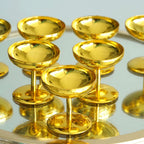 12-Pack Plastic Dessert Cup Candy Dishes Gold - Decorative Mini Pedestal Stands for Treats 2"