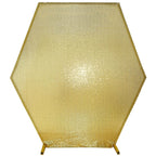 8ftx7ft Metallic Gold Shiny Sequin Hexagon Backdrop Stand Cover, Shiny Sparkle 2-Sided Custom Fit Wedding Arch Cover