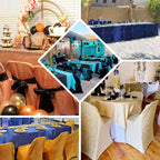 Stretch Spandex Chair Cover Gold for Folding Chairs - Luxurious Metallic Shimmer Tinsel Back Design Fitted Slipcover