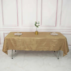 Taffeta 60"x102" Rectangle Tablecloth Gold - Accordion Crinkle Design for Modern Gatherings