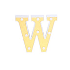 3D Marquee Letter "W" Warm White 8 LED Lights Gold - Chic Light-Up Decor for Events 6"