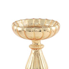 Set of 3 Candle Holder Stands Gold Mercury Glass Pillar Design - Stylish Votive Centerpieces for Tables & Decor 7", 8", 10"