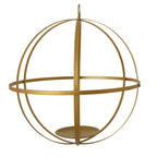 Hanging Sphere Candle Holder Gold Wrought Iron Wedding Decorative Ball - Centerpiece 18"