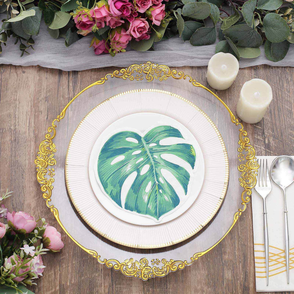 20-Pack Paper Cocktail Napkins with Tropical Leaf Design Green - Stylish Disposable Napkins for Events