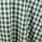 Polyester 108" Round Tablecloth White/Green - Checkered Buffalo Plaid Table Cover
