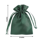 12 Pack 5"x7" Hunter Emerald Green Satin Wedding Party Favor Bags, Drawstring Pouch Gift Bags