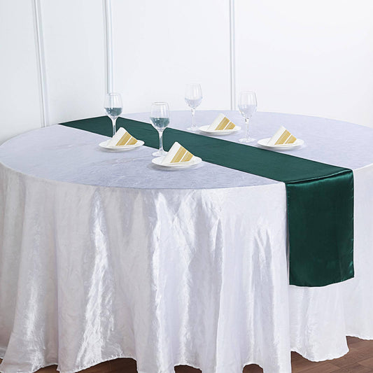 Satin 12"x108" Table Runner Hunter Emerald Green - Stylish Table Linen