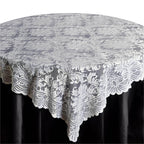 Lace 72"x72" Table Overlay Square Tablecloth Ivory - Victorian Design for Timeless Celebrations