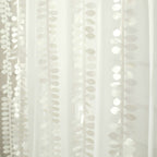 Taffeta Ribbon Sash with 4" Leaf Petal Design Ivory 50ft - Sophisticated Artificial Fabric Garland
