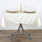 Premium Polyester 54"x54" Square Tablecloth Ivory - Stain and Wrinkle-Resistant 220GSM Table Cover
