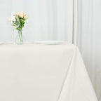 Premium Polyester 90"x90" Table Overlay Square Tablecloth Ivory 220GSM Wrinkle-Resistant Table Cover