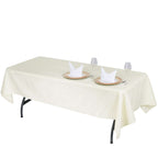 Premium Polyester 60"x102" Rectangle Tablecloth Ivory - Durable 220GSM Wrinkle-Resistant Table Cover