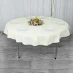 Premium Polyester 70" Round Tablecloth Ivory - Stain and Wrinkle-Resistant 220GSM Table Cover