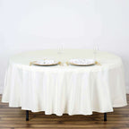 Polyester 108" Round Tablecloth Ivory - Wrinkle-Resistant Table Cover