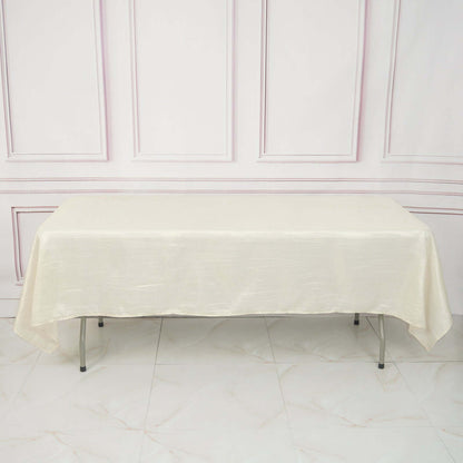 Taffeta 60"x102" Rectangle Tablecloth Ivory - Accordion Crinkle Table Cover