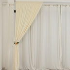 Ivory Crushed Velvet Backdrop Curtain â€“ 8ft x 8ft Event Drape with Rod Pocket, Privacy Panel for Photo Booths & Events