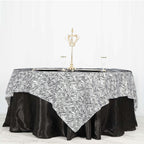 Taffeta 90"x90" Table Overlay Black and White - Tiger Print Table Topper for Jungle Theme