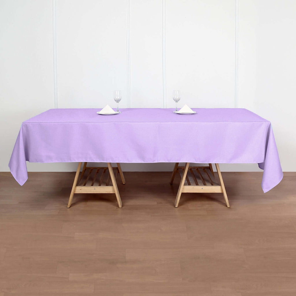 Polyester 60"x102" Rectangle Tablecloth Lavender Lilac - Durable and Stylish Table Cover
