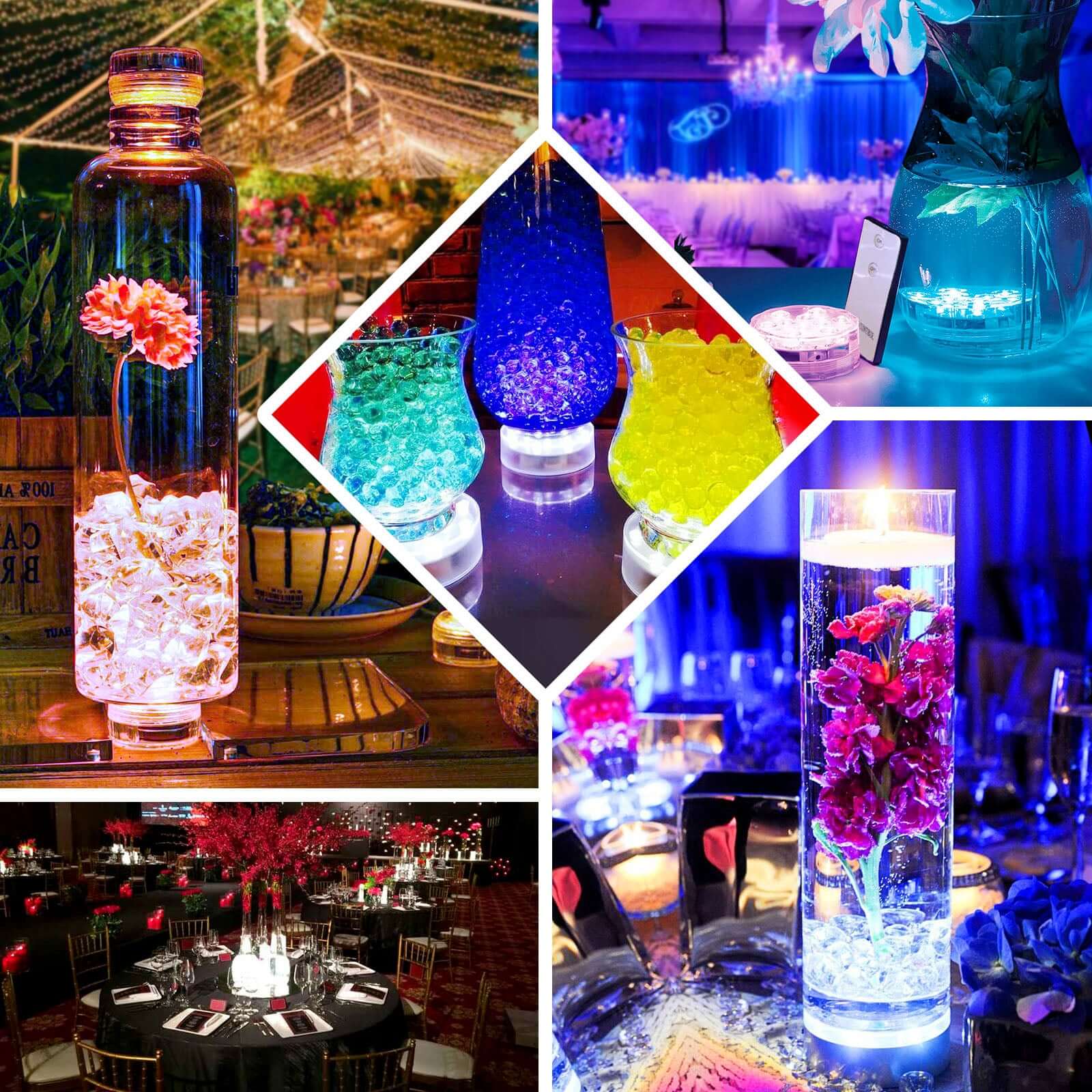 4-Pack LED Disc Lights Flower Shaped Design White - 23 LEDs with Remote DIY Lighting 6"