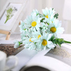 4 Bushes 11" Light Blue Artificial Silk Daisy Flower Bouquet Branches
