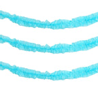 3 Pack 28ft Light Blue Ruffled Paper Streamer Rolls, Crepe Tissue Party Decorations
