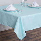 Polyester 54"x54" Table Overlay Square Tablecloth Light Blue - Wrinkle-Resistant & Durable Table Cover