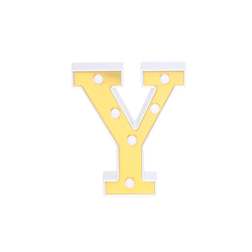 3D Marquee Letter "Y" Warm White 6 LED Lights Gold - Chic Light-Up Decor for Events 6"