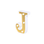 3D Marquee Letter "J" Warm White 4 LED Lights Gold - Chic Light-Up Decor for Events 6"