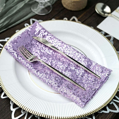 Sequin 20"x20" Napkin Lavender Lilac - Shimmering Dinner Napkin