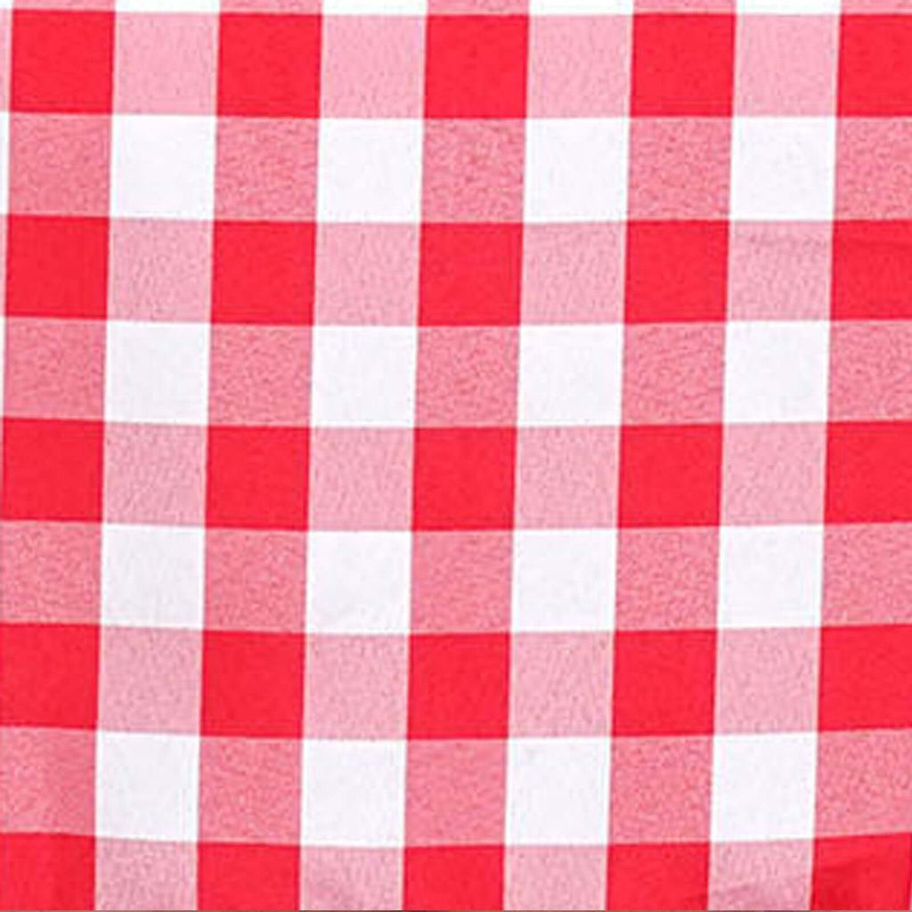 Polyester 54"x54" Square Tablecloth White/Red - Checkered Buffalo Plaid Design for Casual Table Settings