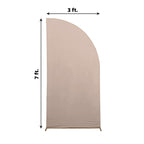 7ft Matte Nude Spandex Half Moon Chiara Backdrop Stand Cover, Custom Fitted Wedding Arch Cover