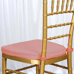 Chiavari Chair Cushion with 1.5" Thick Memory Foam and Ties Dusty Rose - Stylish Removable Cover for Comfort