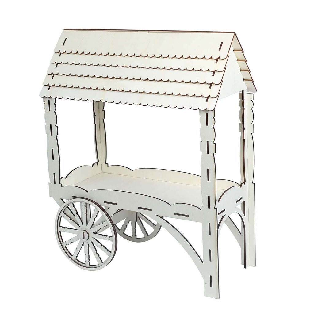 Mini Wooden Dessert Display Candy Cart Sweet Stall Design Natural - Tabletop Cupcake Stand 25"