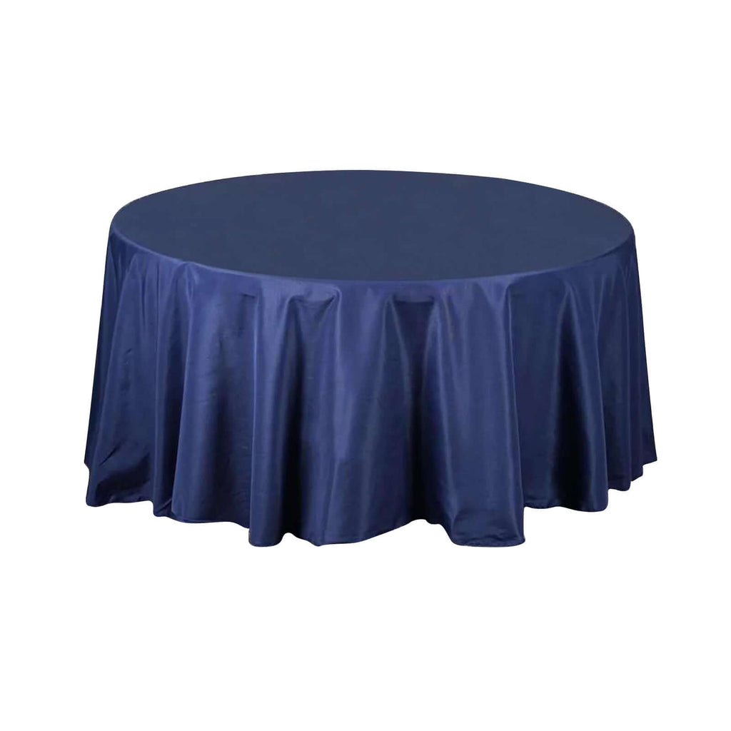 Polyester 108" Round Tablecloth Navy Blue - Wrinkle-Resistant Table Cover