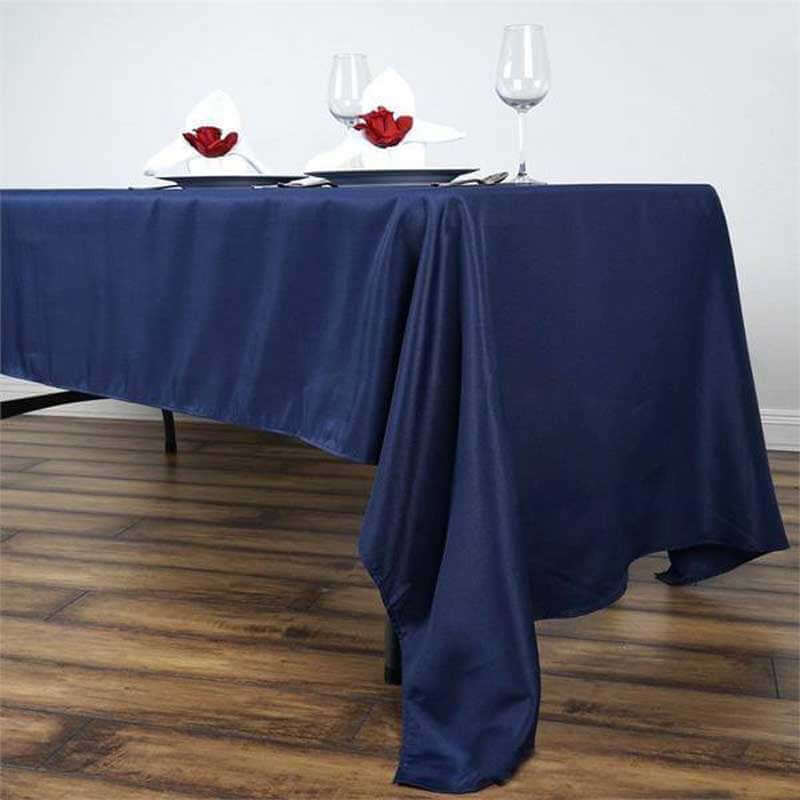 Polyester 60"x126" Rectangle Tablecloth Navy Blue - Wrinkle-Resistant Table Cover