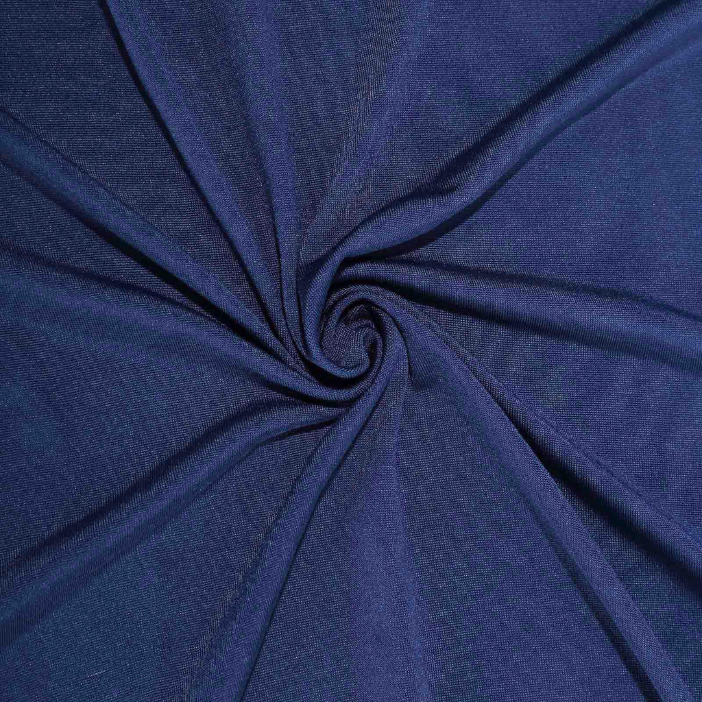 Stretch Spandex 96"x30" Rectangle Table Cover Navy Blue - Durable Form-Fitting Tablecloth
