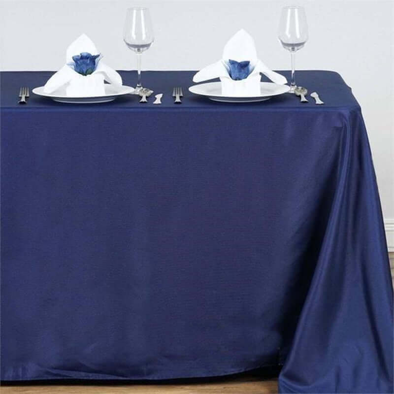 Polyester 54"x96" Rectangle Tablecloth Navy Blue - Wrinkle-Resistant & Easy-to-Care Table Cover