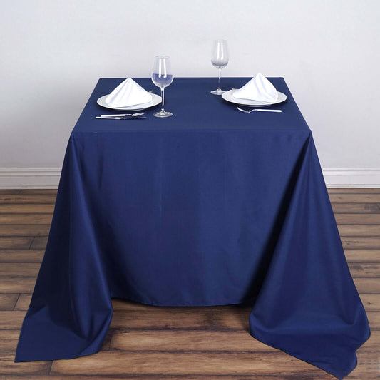 Polyester Square 70"x70" Tablecloth Navy Blue - Wrinkle-Resistant & Durable Table Cover