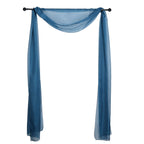 18ft Navy Blue Sheer Organza Wedding Arch Drapery Fabric, Window Scarf Valance