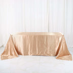 Satin Rectangular 90"x132" Tablecloth Nude - Seamless Table Cover