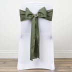 5 Pack Polyester Chair Sashes Olive Green 6"x108"