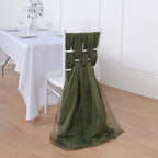 5 Pack Chiffon Chair Sashes Olive Green - Soft & Lightweight Designer Chair Bows 22"x78"
