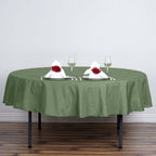 Polyester 90" Round Tablecloth Olive Green - Stain & Wrinkle-Resistant Table Cover