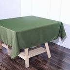 Polyester Square 70"x70" Tablecloth Olive Green - Wrinkle-Resistant & Durable Table Cover