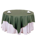 Polyester 70"x70" Table Overlay Square Tablecloth Olive Green - Wrinkle-Resistant & Durable Table Cover