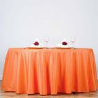 Polyester 132" Round Tablecloth Orange - Seamless Chic Table Cover