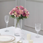 2 Pack Artificial Rose & Peony Floral Arrangements â€“ 12" Dusty Rose Silk Bouquets for Weddings & Home DÃ©cor