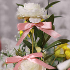 50 Pcs 3" Satin Ribbon Bows With Twist Ties, Gift Basket Party Favor Bags Decor - Dusty Rose Classic Style